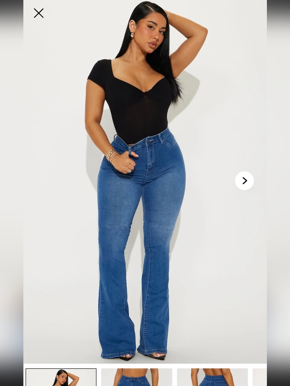Fashion Nova Dark Blue Flare Jeans